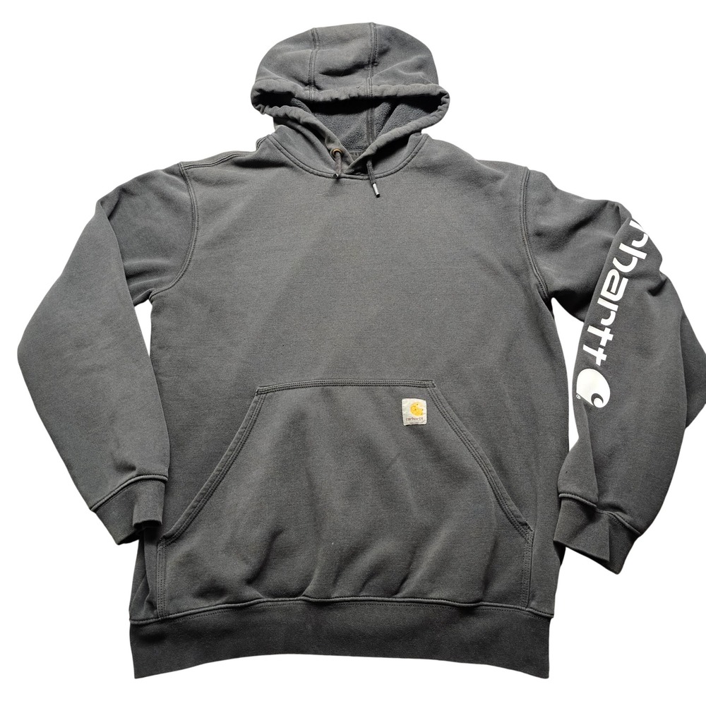 Carhartt‎ Mens Loose Fit Midweight Logo Sleeve Hoodie Black K288 BLK Size Medium